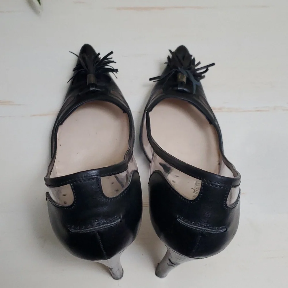 Yves Saint Laurent | Rive Gauche Black Leather Pumps With Tassels Sz 38